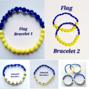 Blue and Yellow Ukraine Bracelet Set